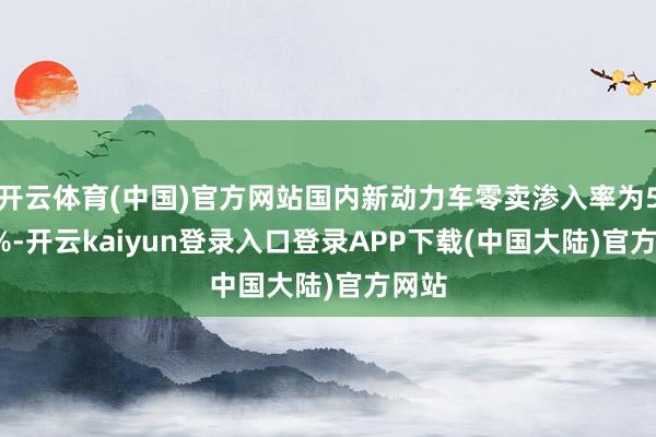 开云体育(中国)官方网站国内新动力车零卖渗入率为52.3%-开云kaiyun登录入口登录APP下载(中国大陆)官方网站