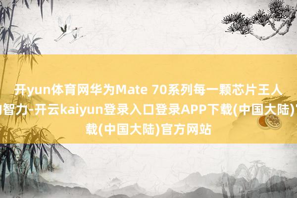开yun体育网华为Mate 70系列每一颗芯片王人有国产的智力-开云kaiyun登录入口登录APP下载(中国大陆)官方网站