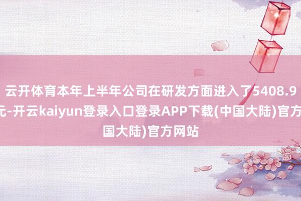 云开体育本年上半年公司在研发方面进入了5408.97万元-开云kaiyun登录入口登录APP下载(中国大陆)官方网站