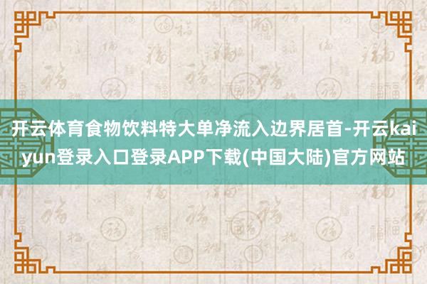 开云体育食物饮料特大单净流入边界居首-开云kaiyun登录入口登录APP下载(中国大陆)官方网站